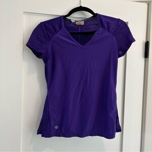 Purple Athleta athletic shirt with lace - XS